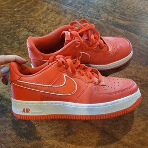 Orange Nike Air Force 1s Women's 6.5/7, boys size 5 POOS